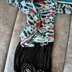 Posh Peanut miles kimono set Blue and Red Kids Matching Set